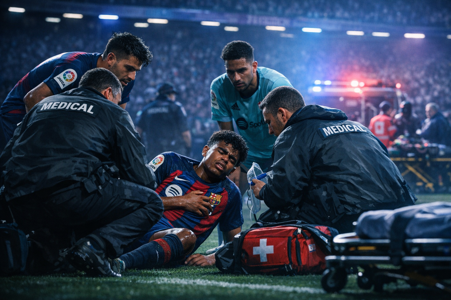 Lamine Yamal Collapses After Penalty in Barcelona-Celta Vigo Clash